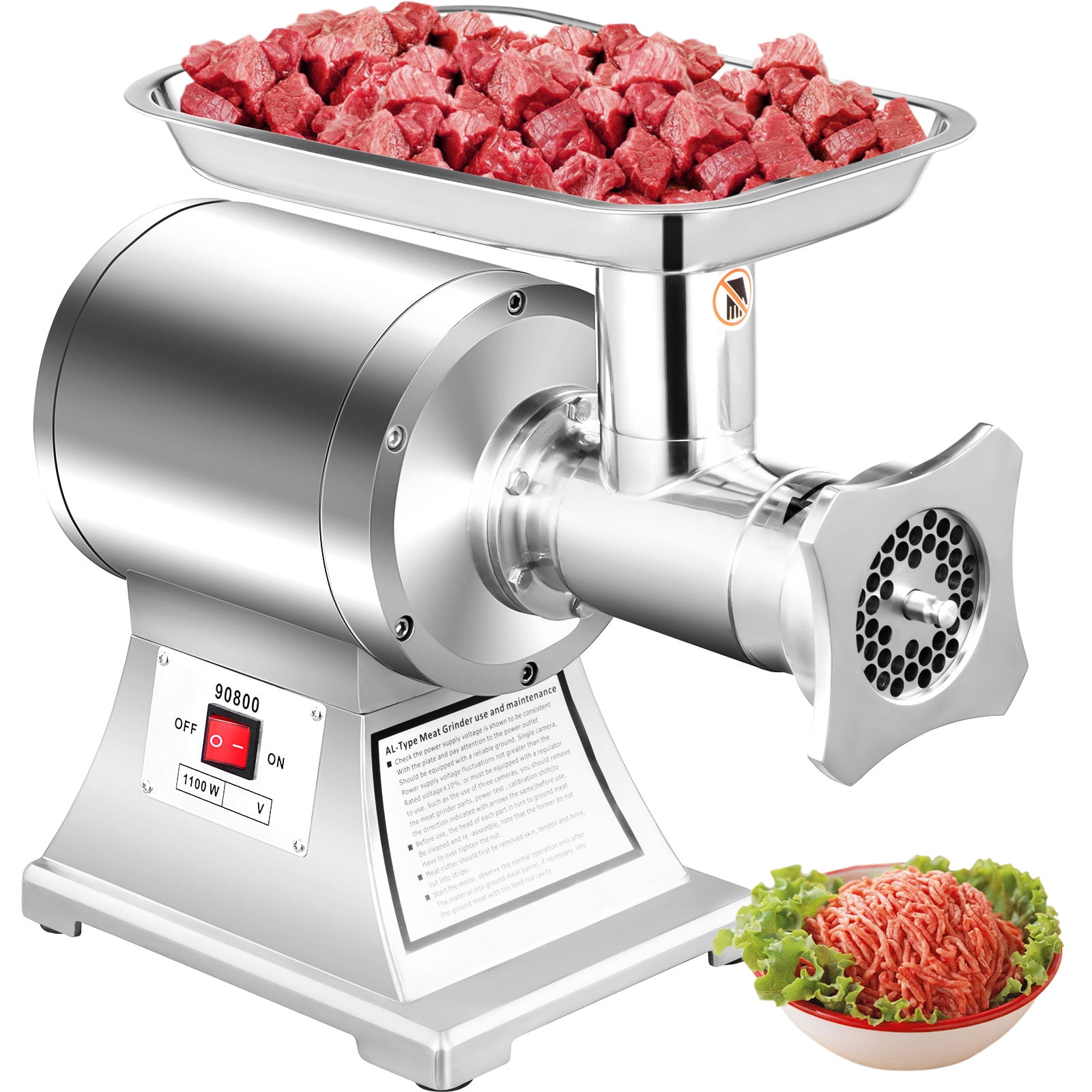 BENTISM Heavy Duty Electric Meat Grinder 6.6 lbs/Min 550W & Sausage Stuffer