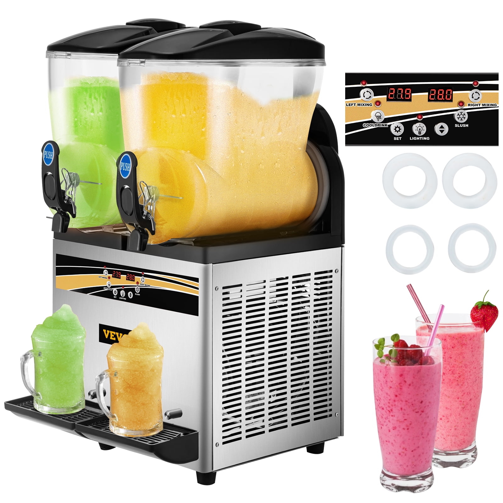 Nostalgia Frozen Drink Maker and Margarita Machine for Home - 32-Ounce  Slushy Maker with Stainless Steel Flow Spout - Easy to Clean and Double