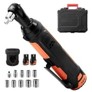 VEVOR Cordless Electric Ratchet Wrench Cordless Ratchet 3/8" 12V 2 Batteries