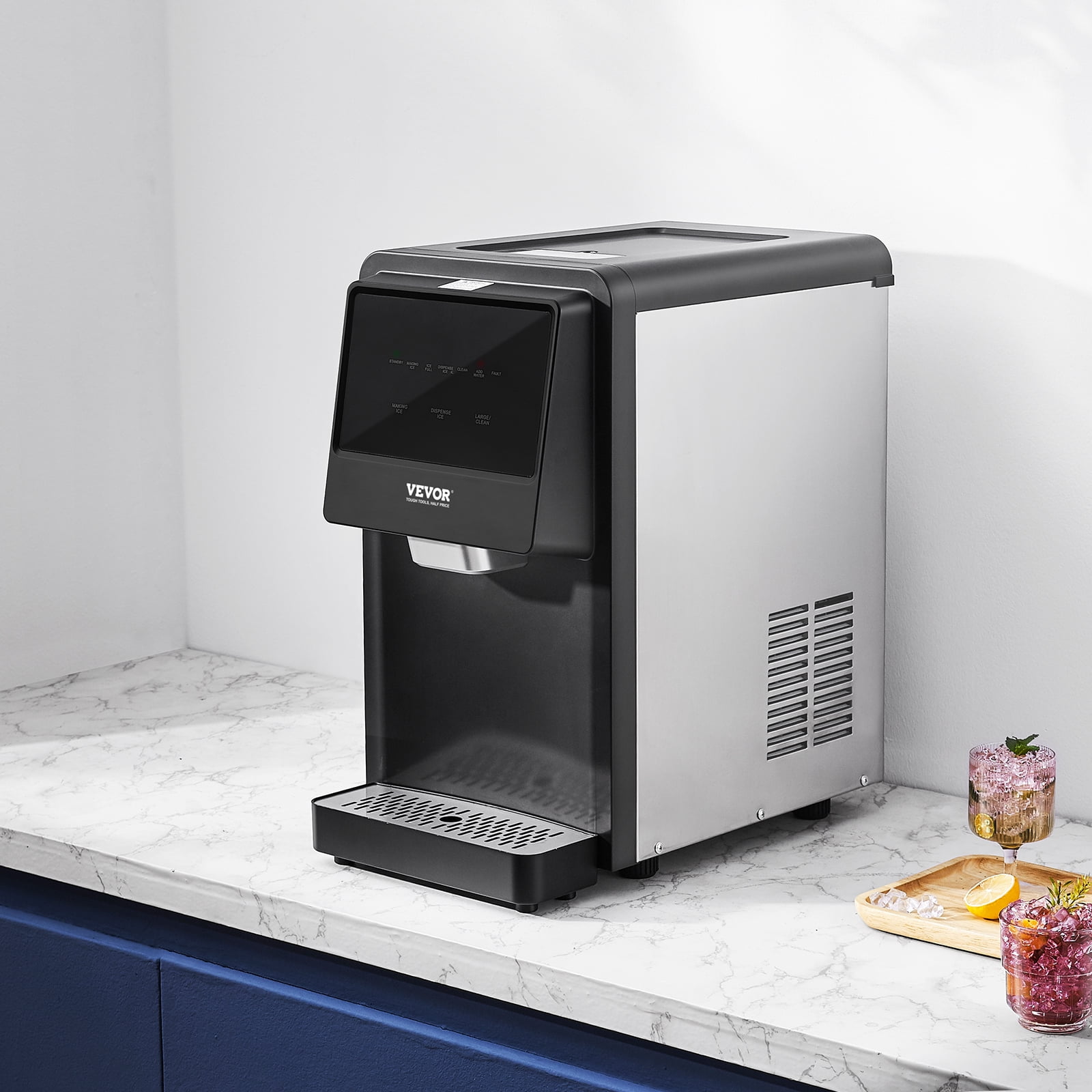 BENTISM Countertop Ice Maker 62lbs/24H SelfCleaning with UV Function