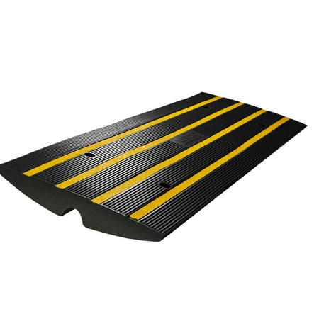 BENTISM Curb Ramp Rubber Driveway Ramp 2.6" Rise 15 tons Capacity Threshold Ramp