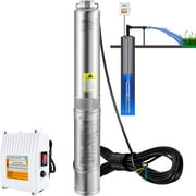 VEVOR Deep Well Submersible Pump Stainless Steel Water Pump 3HP 230V 37GPM 640ft