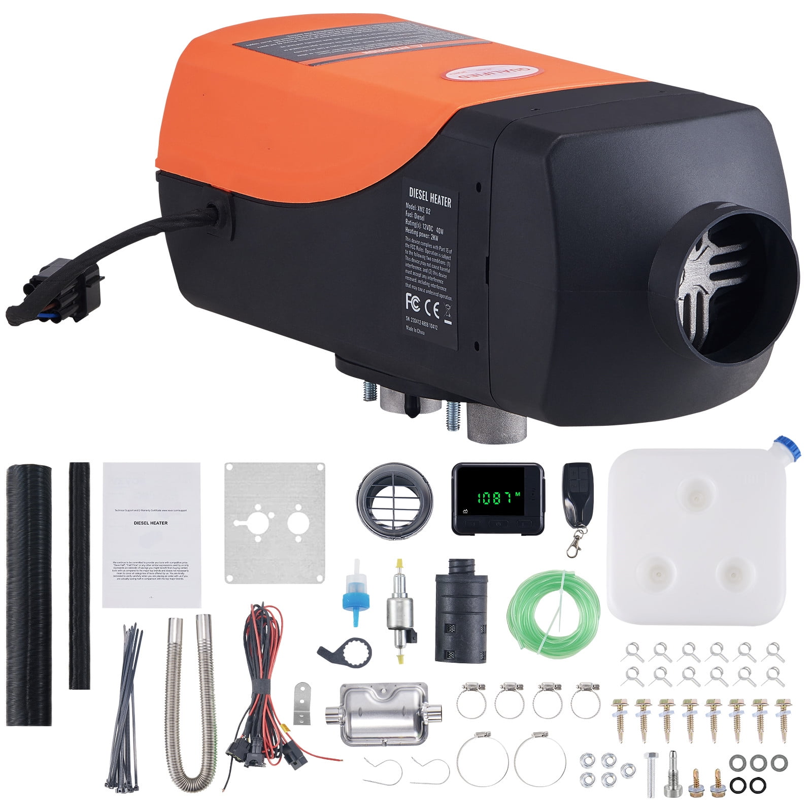 BENTISM Diesel Air Heater, 12V 2KW Diesel Heater with Remote Control and LCD Display, 10L Fuel Tank Diesel Parking Heater, Rapid Heating for RV Trailer Camper Van Boat And Indoors