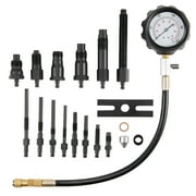 BENTISM Diesel Engine Compression Tester, 18 pcs Cylinder Pressure Test Tool Kit, with 0-1000 psi Gauge and Adapters, Diesel Injector Tester Check Cylinders in Diesel Trucks, Tractors, Equipment