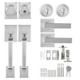 thumbnail image 1 of BENTISM Double Front Door Handle Set, Satin Nickel Square Door Lever, Heavy Duty Double Door Handle with Dummy, Double Front Door Hardware Set with Reversible Handle Lever, 1 of 9