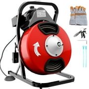 BENTISM Drain Cleaner Machine 50ft x 1/2 in,1700PRM Drain Cleaning Machine Solid-Core Auger Cable, 250W Drain Auger Snake Drill