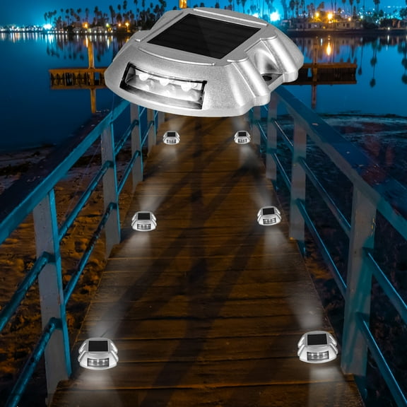 VEVOR Driveway Lights, Solar Driveway Lights 12-Pack, Dock Lights with Switch in White