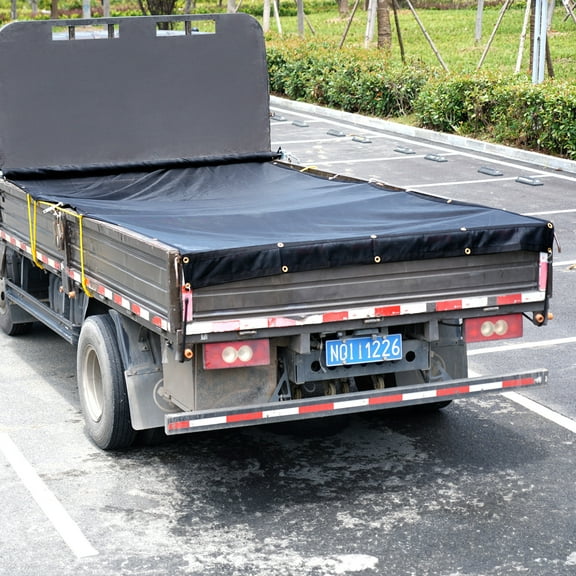 BENTISM Dump Truck Tarp Mesh Tarp 6 x 14 ft PVC 18oz Double Pockets Trailer Shade