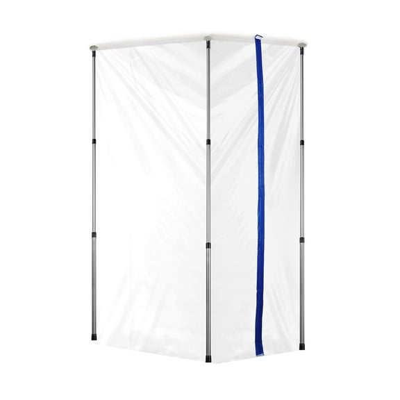 VEVOR Dust Barrier Poles, 10 ft Spring Barrier Loaded Poles, Dust Barrier System with 4 Telescoping Poles, Magnetic Zipper, Carry Bag and 32.8"x13.12" Plastic Film, for Interior Decoration