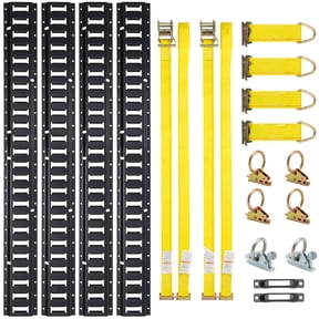 VEVOR E-Track Tie Down Rail Kit 18PCs 5' E Track Rails Enclosed Cargo Trailer