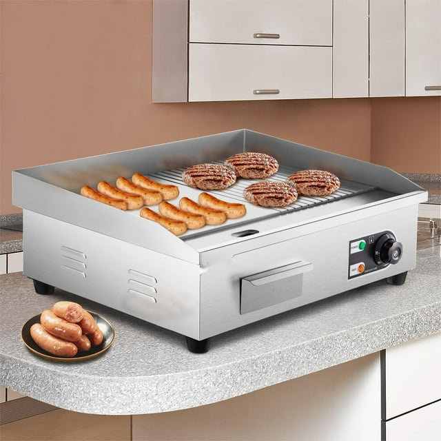 BENTISM Electric Countertop Flat Top Griddle, 22" 1600W Commercial