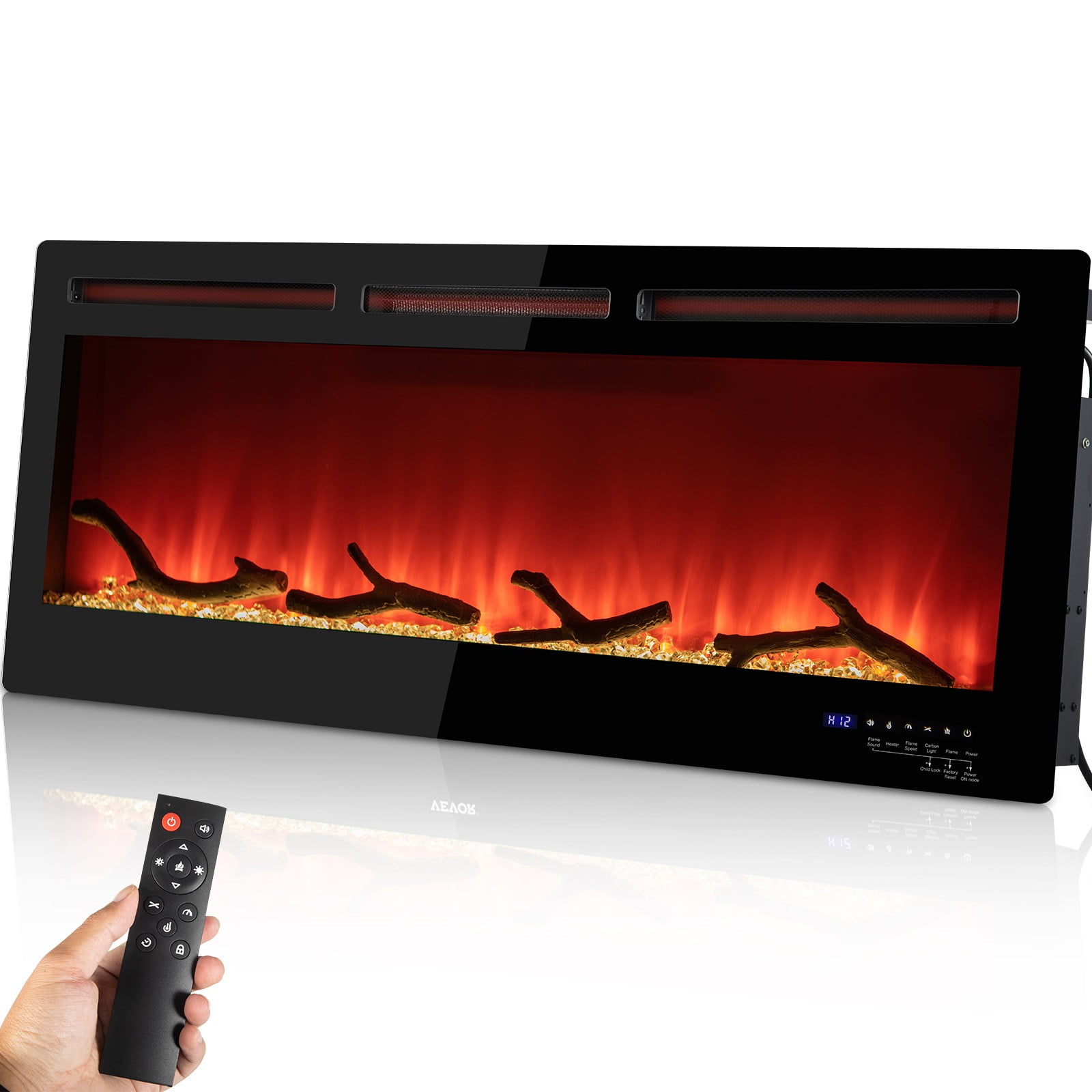 BENTISM Electric Fireplace Linear Fireplace 60'' Wallmount/Recessed