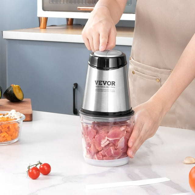 BENTISM Electric Food Chopper Food Processor 2.5 Cup Glass Bowl Meat Grinder Mixer
