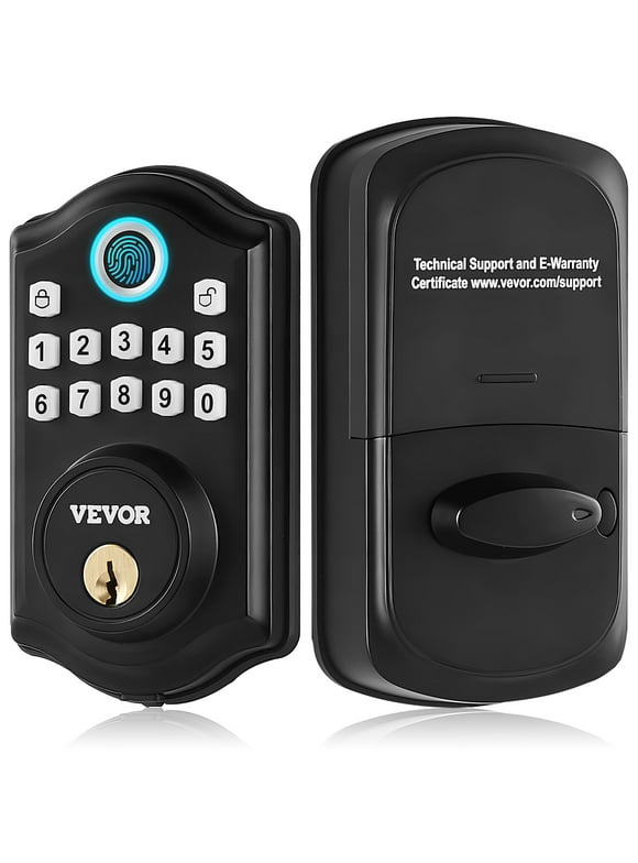 BENTISM Fingerprint Door Lock, Keyless Electronic Keypad Deadboltwith Fingerprint/Keypad Code/Key, Auto Lock, Anti-Peeking Password, Easy Installation with 300 Users, IP 63 Rating for Front Door