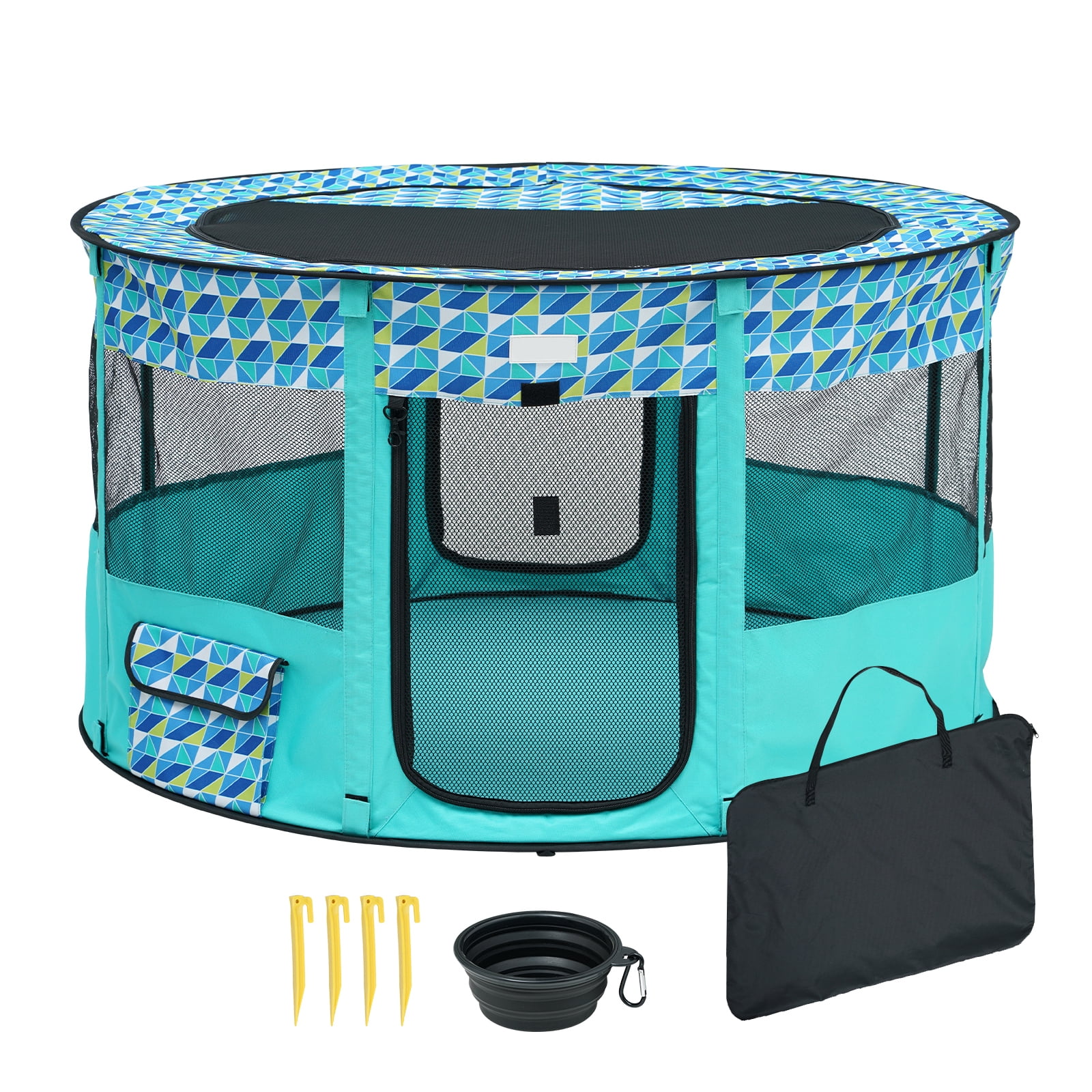 VEVOR Foldable Pet Playpen 44 x 44 x 24 in Portable Dog Playpen Crate for Cat