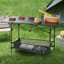 BENTISM Folding Portable Camping Table Aluminum Outdoor Table Storage & Carry Bag