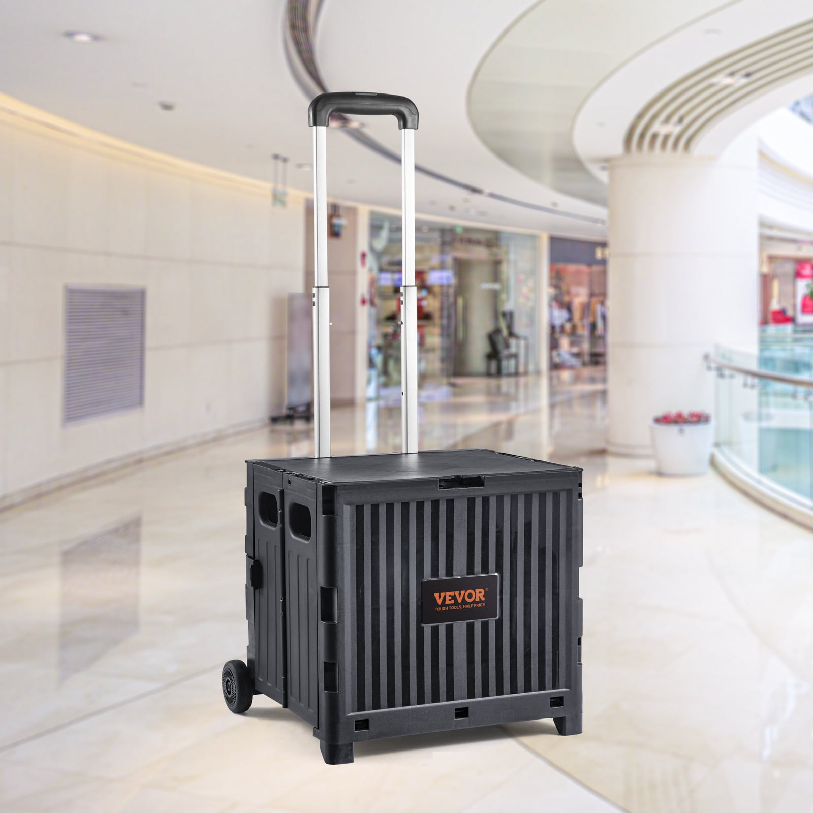 BENTISM Folding Shopping Cart Foldable Utility Cart 80 lbs Telescoping