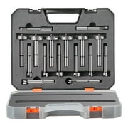 BENTISM Forstner Bit Set, 16PCS Wood Drill Bits Set, Carbide Forstner Bit Set, 1/4" to 1-5/8", Hardwood, Softwood, Auger Opener Round Shank Drilling Cutting Tool for Woodworking