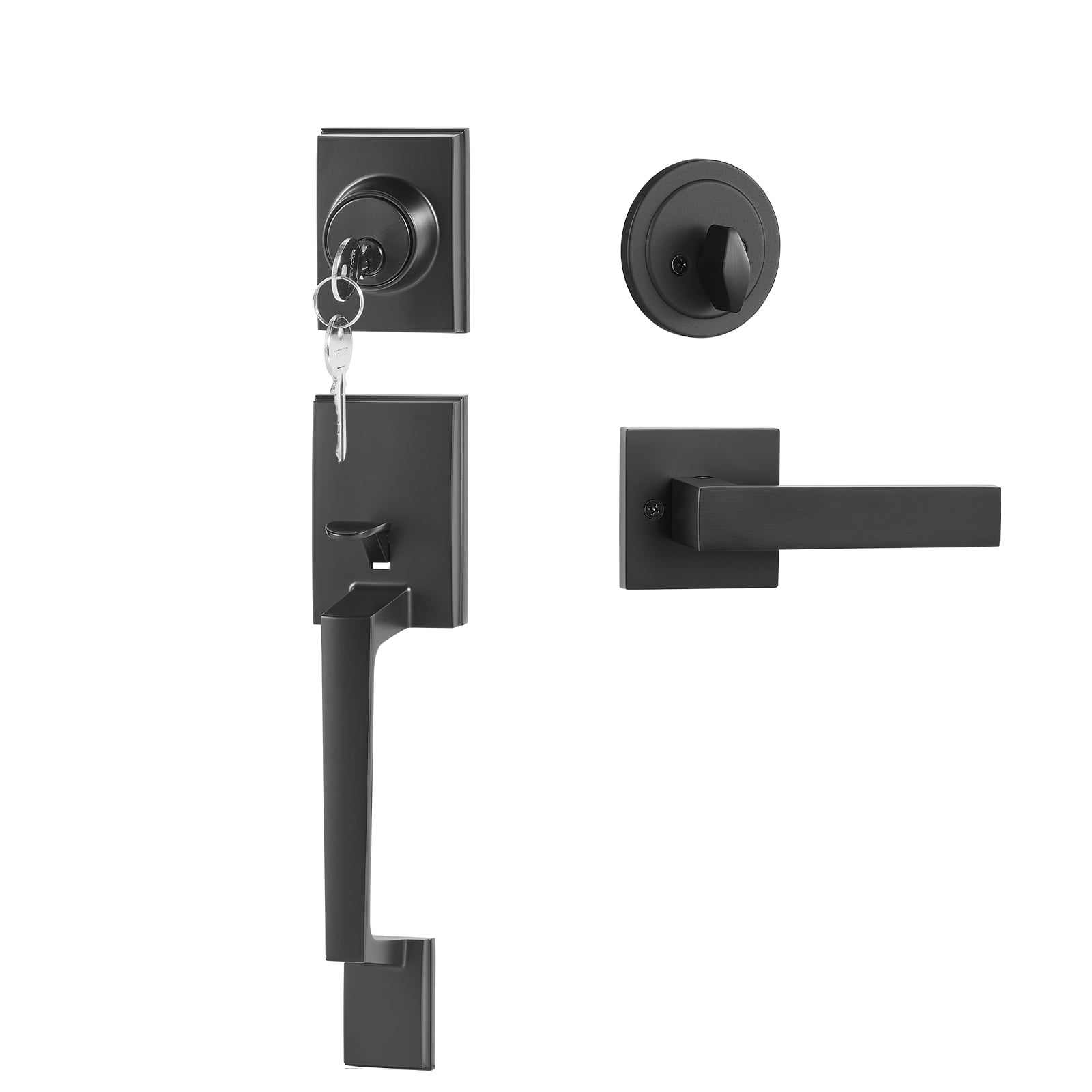 BENTISM Front Door Lock Handle and Deadbolt Set, Entry Handleset