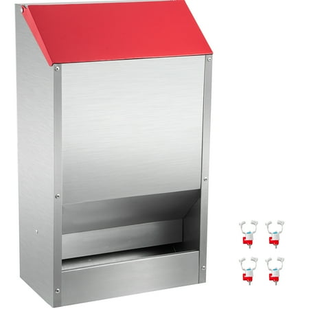 BENTISM Galvanized Poultry Feeder Chicken Feeder No Waste 50 lbs Metal Feeder