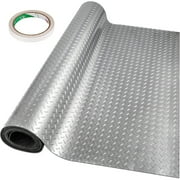 BENTISM Garage Floor Mat Garage Flooring Roll 3.9x6.5ft Anti-Slip Silver PVC Vinyl