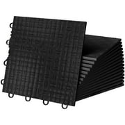 BENTISM Garage Tiles Interlocking Garage Floor Covering Tiles 12x12" 50 Pack Black