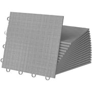 BENTISM Garage Tiles Interlocking Garage Flooring Tiles 12x12" 50 Pack Silver