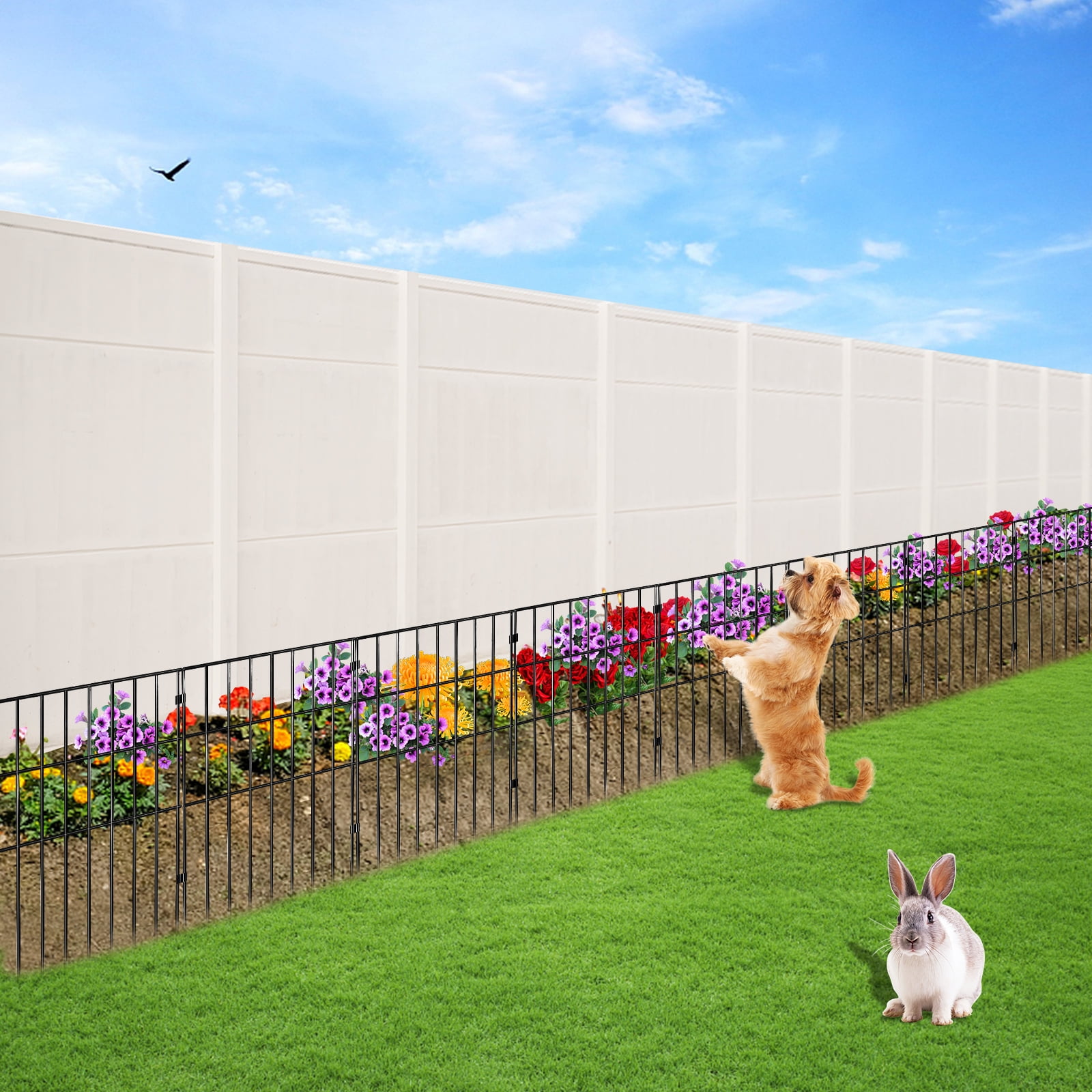 BENTISM Garden Fence No Dig Fence 19 Pack 17''(H)x13''(L) Animal