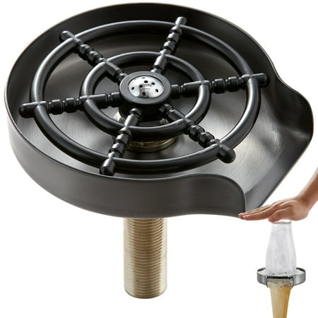 BENTISM Glass Rinser, 10 Powerful Spraying Jets 360° Rotating Cup Rinser for Sink, 304 Stainless Steel Faucet Cup Washer with ABS Cup Holder for Baby Bottles, Glass Cup, Wine Glass