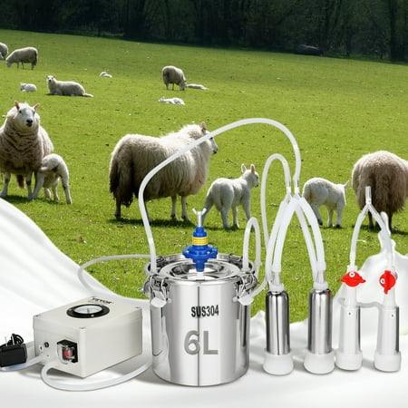 VEVOR Goat Milking Machine Goat Milker 6 L 304 Stainless Steel Bucket for Cows