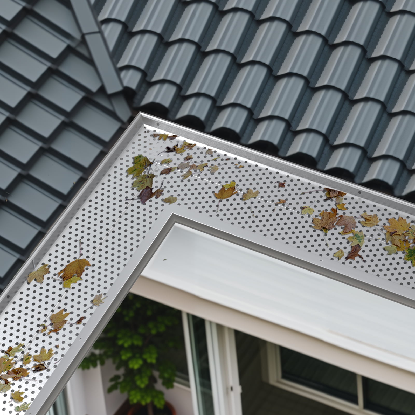 BENTISM Gutter Guard 5 in Wide 208 ft Length Cover Mesh Leaf Debris Protection