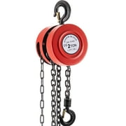 BENTISM Hand Chain Hoist, 4400 lbs /2 Ton Capacity Chain Block, 7ft/2m Lift Manual Hand Chain Block, Manual Hoist w/Industrial-Grade Steel Construction for Lifting Good in Transport & Workshop, Red