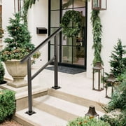 BENTISM Handrail Outdoor Stairs Outdoor Handrail Aluminum Fits 2-3 Steps w/ Screws
