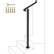 BENTISM Handrail Railing Wrought Iron for Steps 1 Steps Iron Handrails for Outdoor Steps