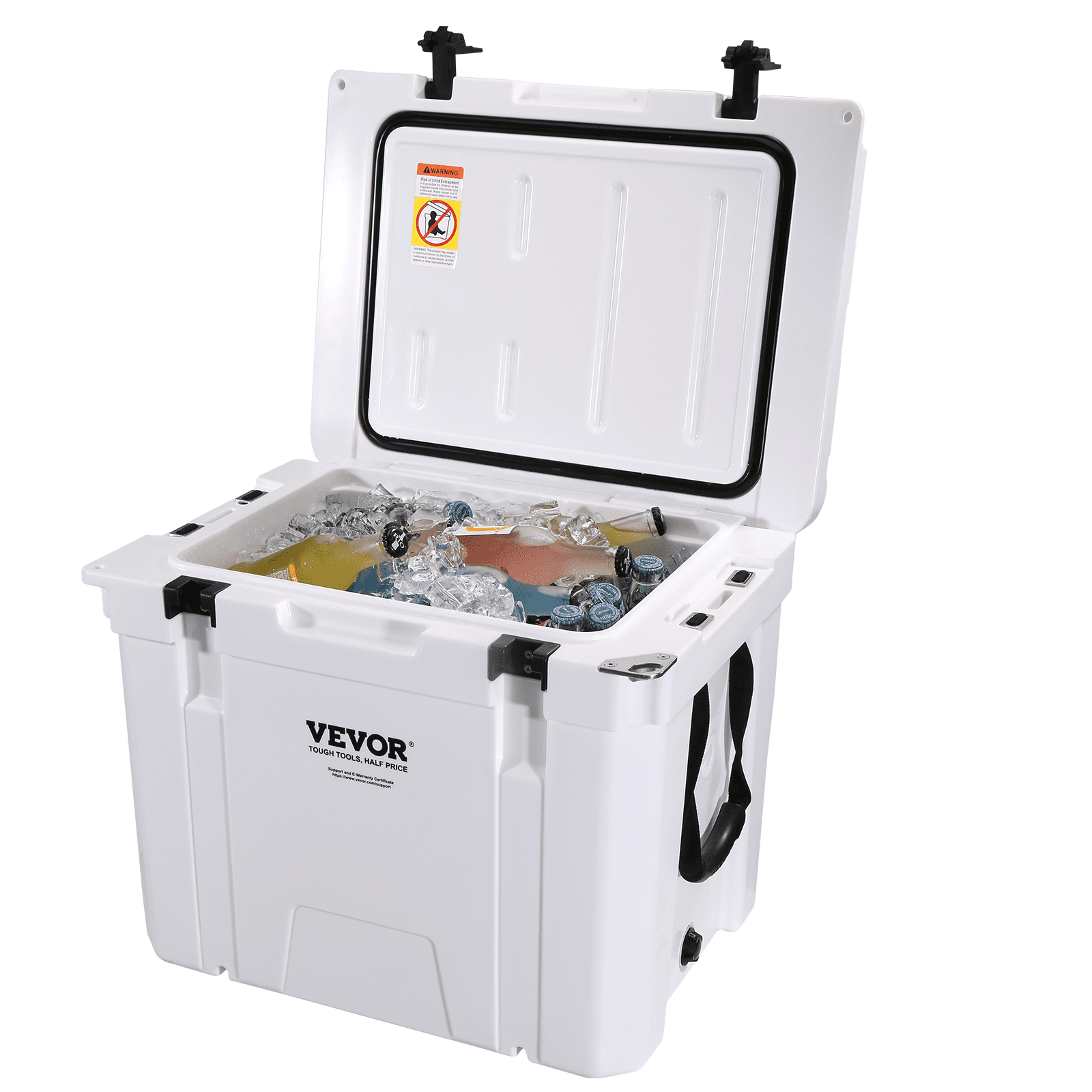 45 Quart Cooler Towable Ice Chest-Brown | Costway