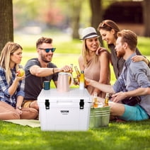 BENTISM Hard Cooler Insulated Portable Cooler 65 Quart 65-Can Capacity Ice Chest Hard Chest Wheeled Cooler Backyard Camping v