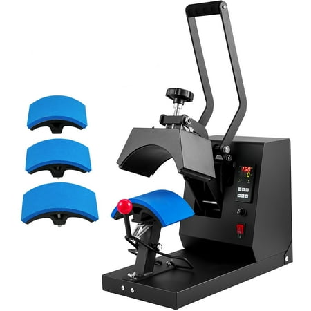 BENTISM Hat Heat Press, 4-in-1 Cap Heat Press Machine, Clamshell Sublimation Transfer, LCD Digital Timer Temperature Control with 4pcs Curved Heating Elements (6x3/6.7x2.7/6.7x2.7/8.1x3.5)