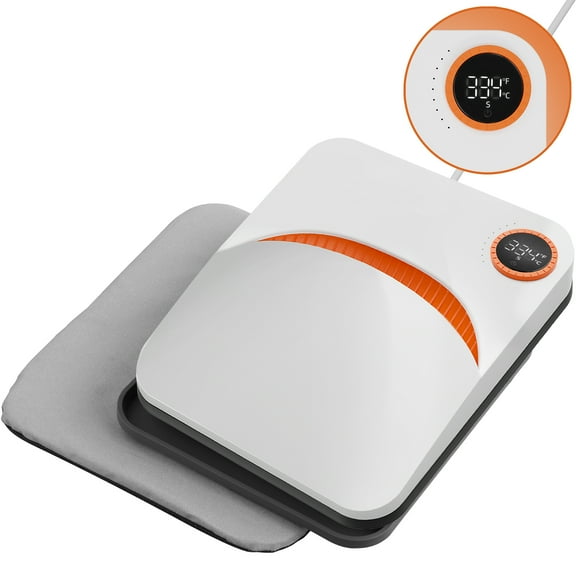 BENTISM Heat Press Machine 12" X 10", Portable Fast Heat-up Mini Easy Press with Timing Function & Insulated Base for Hat, Bags, Heating Transfer Projects, Orange