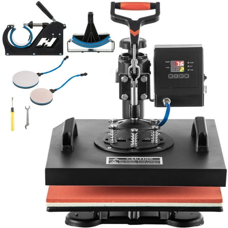 BENTISM Heat Press Machine 5 in 1, 15"X15" Combo Digital Multifunctional Sublimation Heat Transfer Machine, 360 Degree Rotation Swing Away Heat Press for Printing T Shirts Hat Mug Cap Plate 1050W