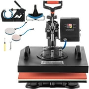 BENTISM Heat Press Machine 5 in 1, 15X15 Combo Digital Multifunctional Sublimation Heat Transfer Machine, 360 Degree Rotation Swing Away Heat Press for Printing T Shirts Hat Mug Cap Plate 1050W