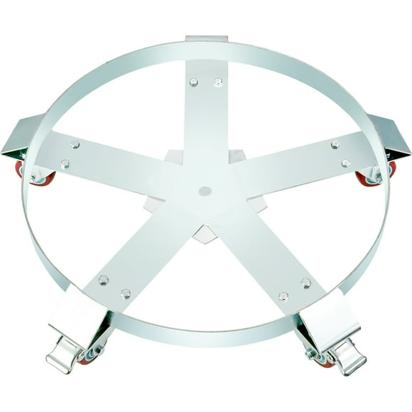 BENTISM Heavy Duty 55 Gallon Drum Dolly with Swivel Casters Steel Frame Non Tip 1250 lb Capacity 5 Wheel