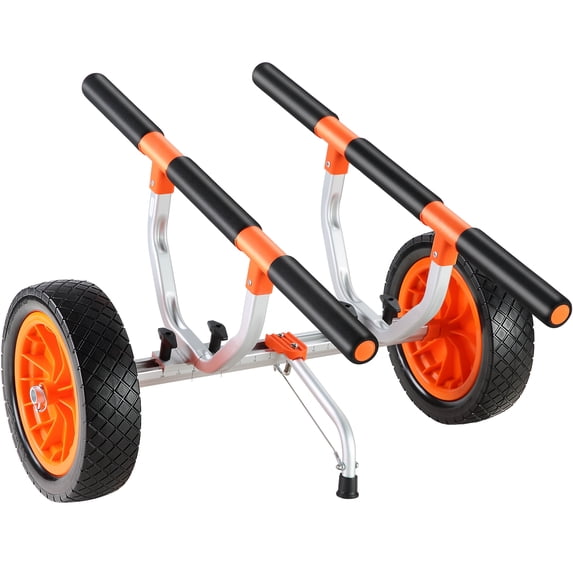 BENTISM Heavy Duty Boat Carrier with 12'' Solid Tires, Adjustable Width 6.69"-17.32" Kayak Cart