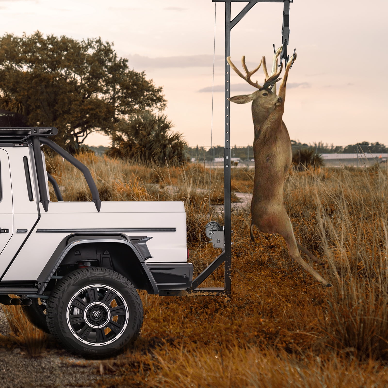 BENTISM Hitch Mounted Deer Hoist 500lbs, Capacity Hitch Game Hoist 2