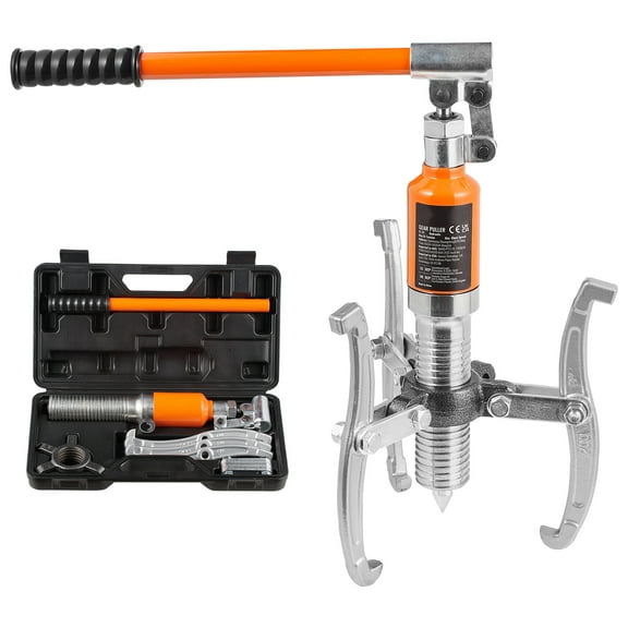 VEVOR Hydraulic Gear Puller, 5 Ton Max Capacity Wheel Bearing Pulling Separator, 2 or 3 Jaws Puller, Vertically and Horizontally, 8" Jaw Hydraulic Puller with Case for Pulling Hubs