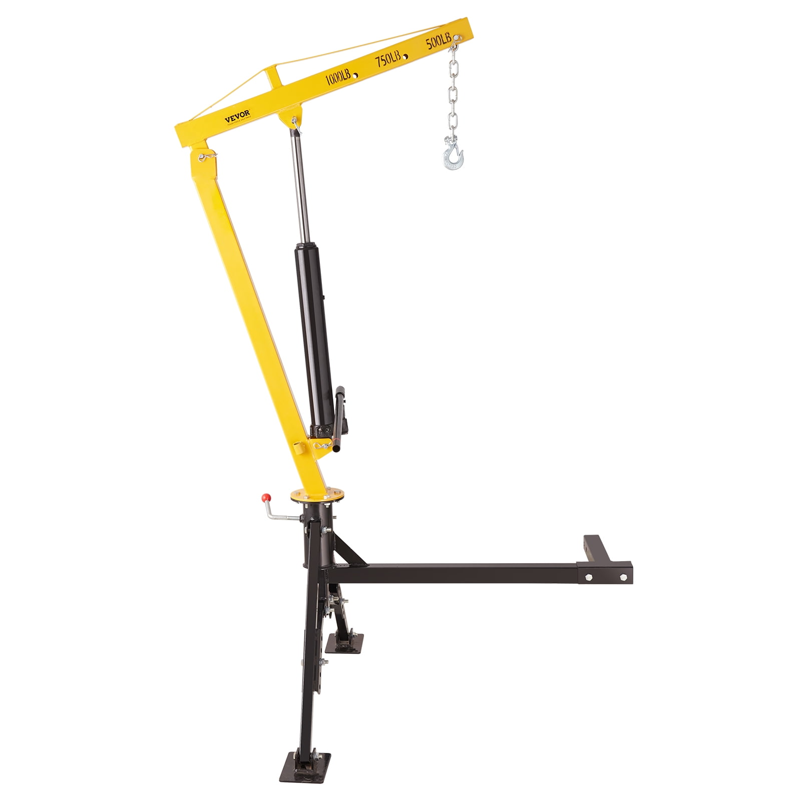 Heavy-Duty Yellow and Black Hydraulic Pickup Truck Crane