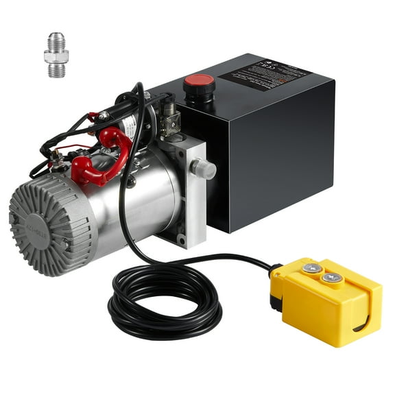 VEVOR Hydraulic Pump 4 Quart Single Acting Dump Trailer Pump Power Unit DC 12V