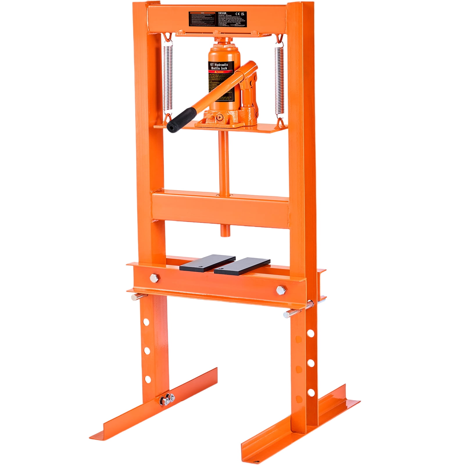 TUFFIOM 6-Ton Hydraulic Shop Press with Press Plates, H-Frame Garage  Benchtop Press, Adjustable Working Table Height, 18.9”L x 15.75”W x 36.8”H