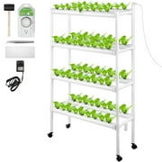BENTISM Hydroponic Grow Kit Hydroponics System 72 Plant Sites 4 Layers 8 Pipes