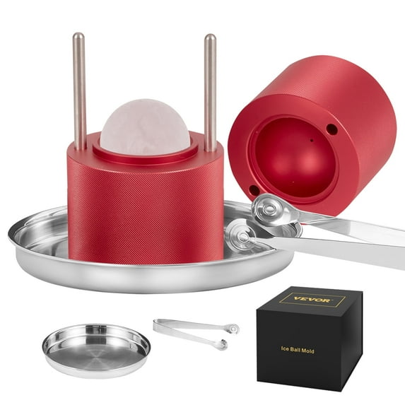 VEVOR Ice Ball Press,2.4"/60 mm Diameter Ice Ball Maker,Aluminum Ice Ball Press Kit,Ice Press with Stainless Steel Clamp & Plate, Silver Ice Ball Press Maker for Whiskey, Bourbon, Scotch, Etc