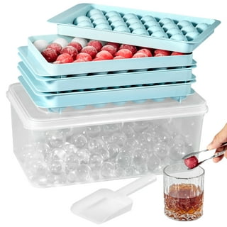Combler Ice Cube Tray with Lid and Bin, Small Round Ice Cube Trays for  Freezer 2